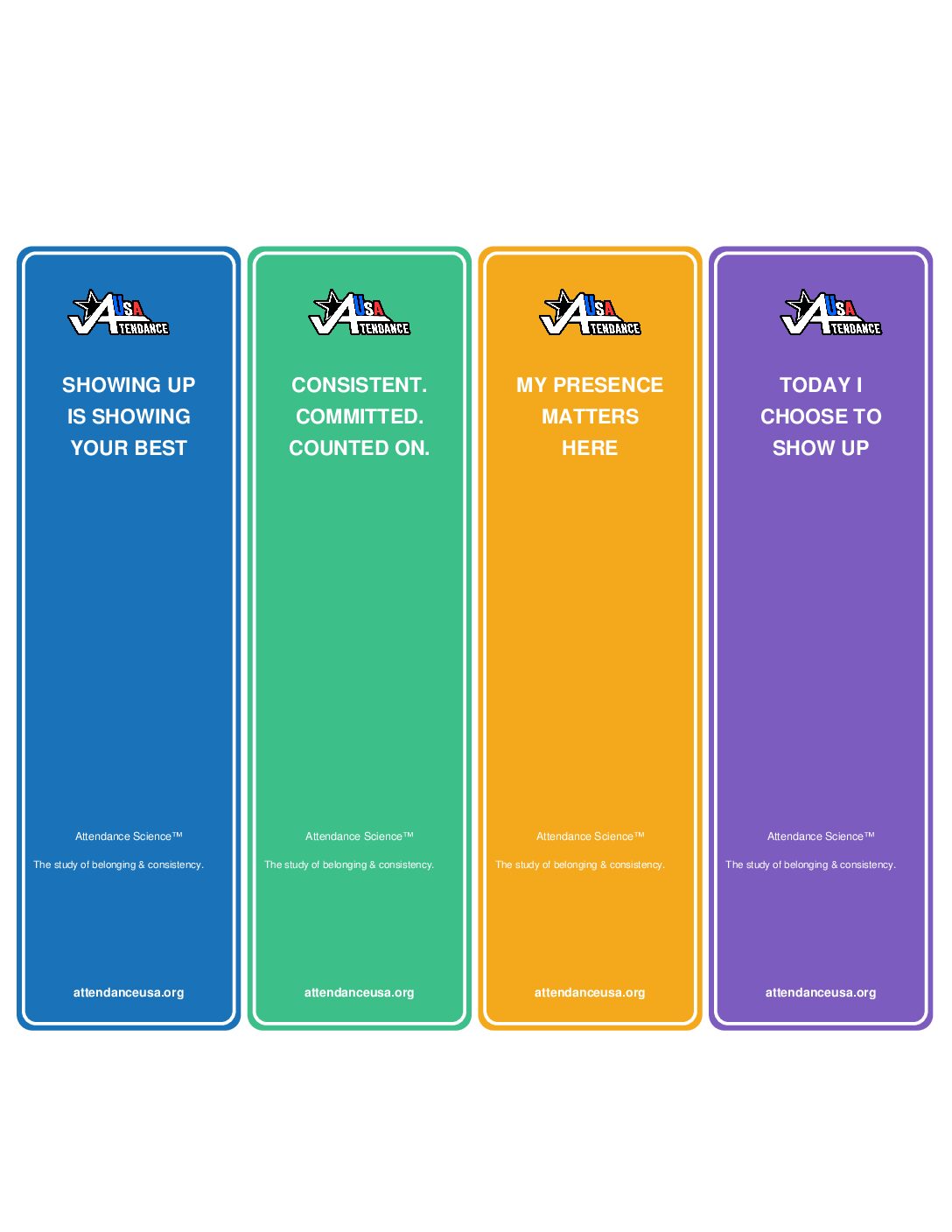 First page of the Attendance USA Student Bookmarks (Item 07)