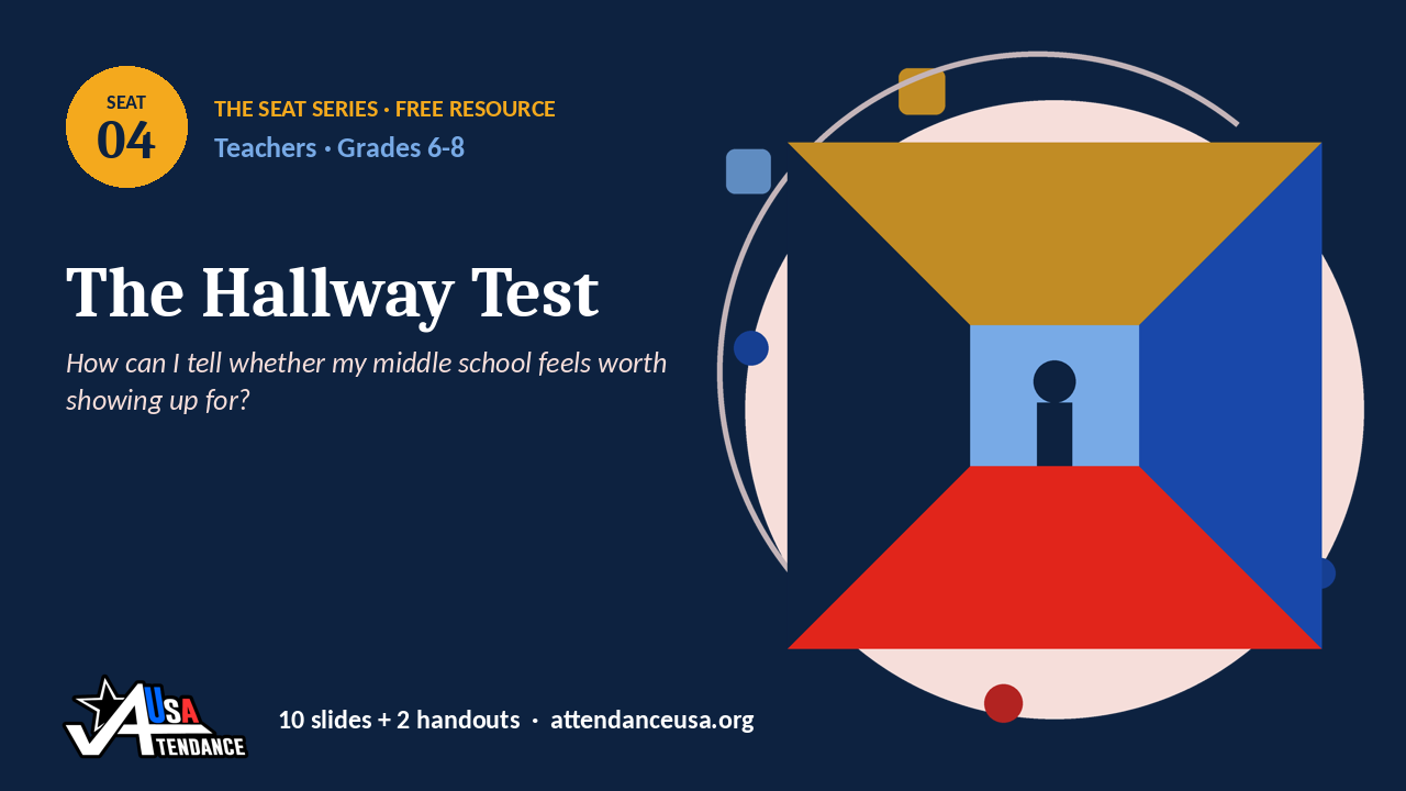 Seat 04 The Hallway Test, an original Seat Series illustration from Attendance USA.