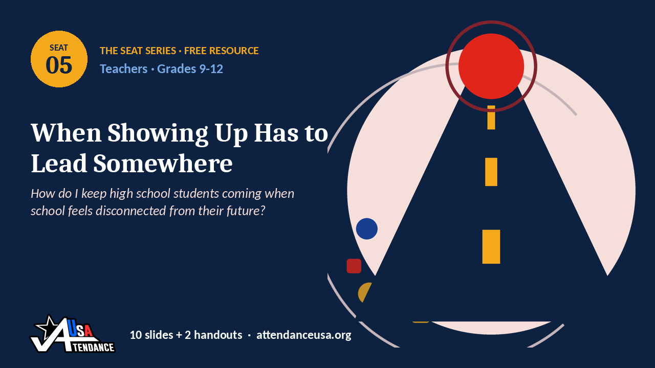 Seat 05 When Showing Up Has to Lead Somewhere, an original Seat Series illustration from Attendance USA.
