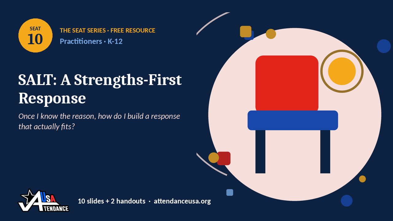 Seat 10 SALT: A Strengths-First Response, an original Seat Series illustration from Attendance USA.