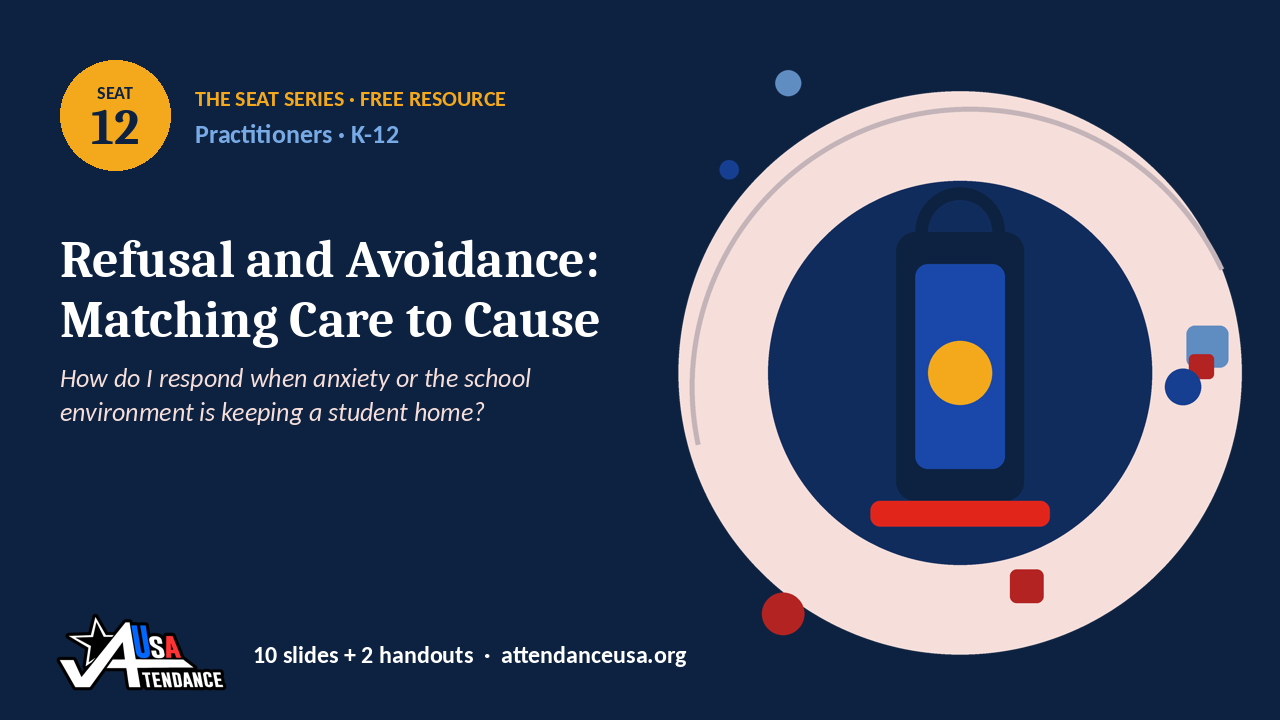 Seat 12 Refusal and Avoidance: Matching Care to Cause, an original Seat Series illustration from Attendance USA.