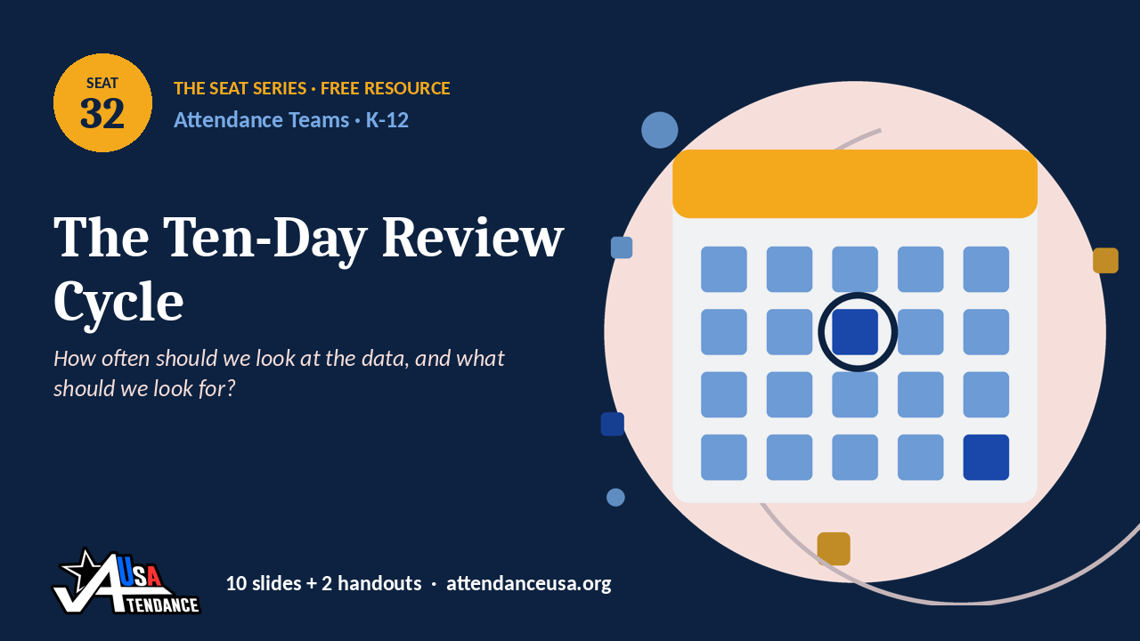 Seat 32 The Ten-Day Review Cycle, an original Seat Series illustration from Attendance USA.