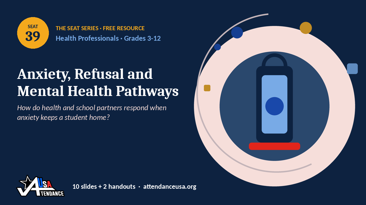 Seat 39 Anxiety, Refusal and Mental Health Pathways, an original Seat Series illustration from Attendance USA.