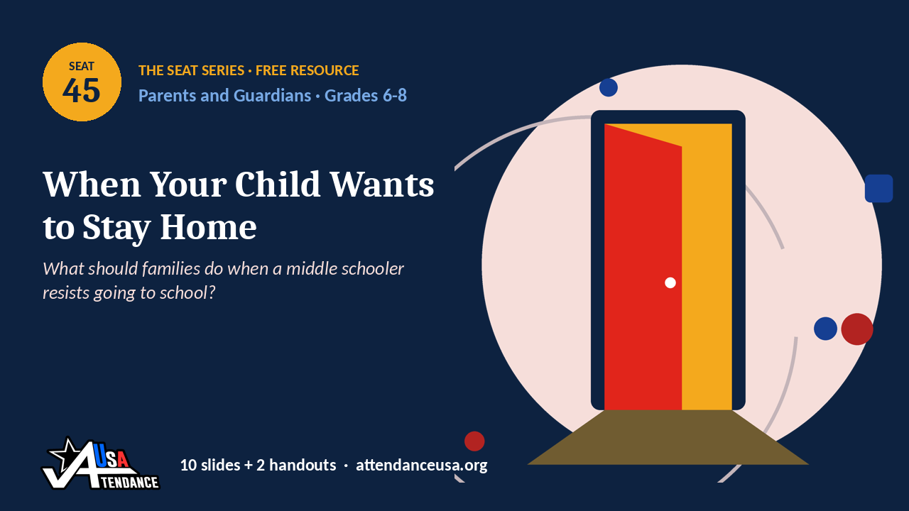 Seat 45 When Your Child Wants to Stay Home, an original Seat Series illustration from Attendance USA.