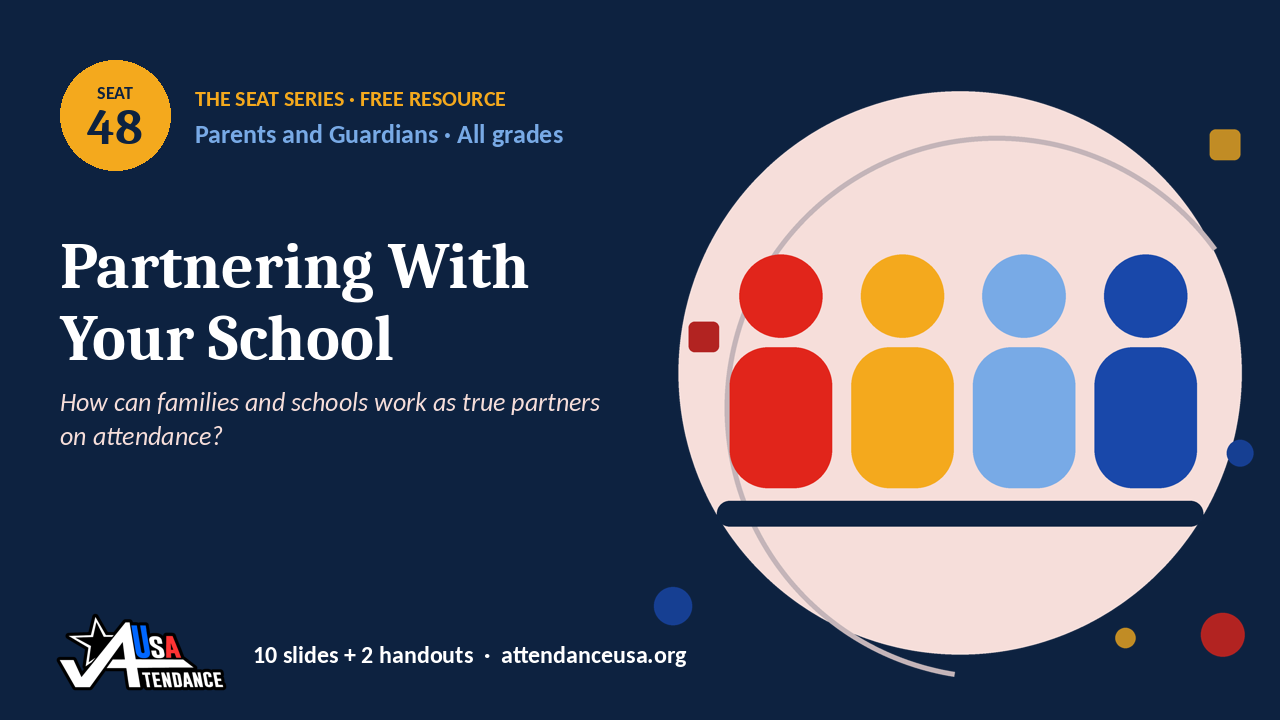 Seat 48 Partnering With Your School, an original Seat Series illustration from Attendance USA.